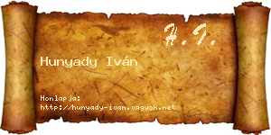 Hunyady Iván névjegykártya